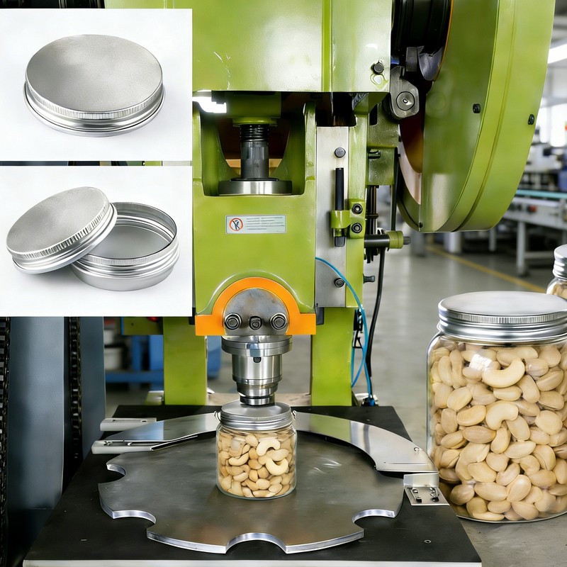 Anakardžių riešutų sriegiuotų dangtelių gamybos linija