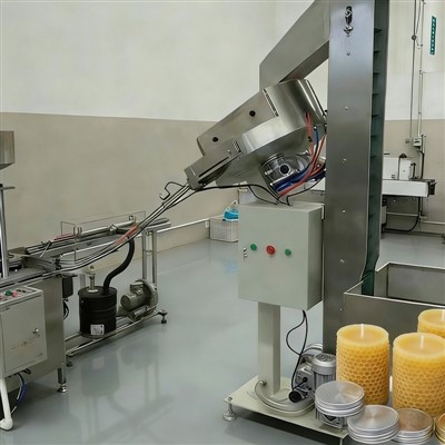 Bičių vaško žvakių su sriegiu dangteliu gamybos linija