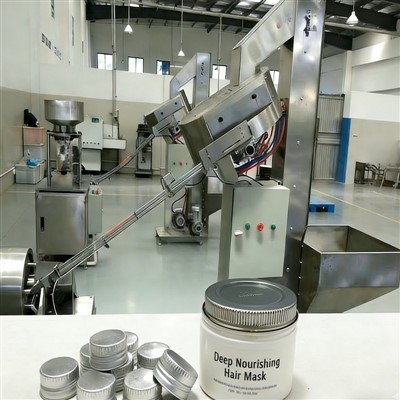 Giliai maitinančios plaukų kaukės su sriegiu dangteliu gamybos linija