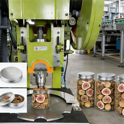 Džiovintų figų sriegiuotų dangtelių gamybos linija