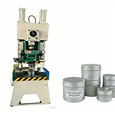 Viešbučio vienkartinių kūno losjonų metalo dėžutės gamybos linija