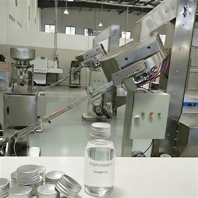 Viešbučio vienkartinių šampūnų su sriegiais dangteliais gamybos linija