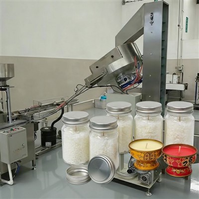 Parafino žvakių sriegiuotų dangtelių gamybos linija