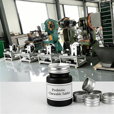 Probiotinių kramtomųjų tablečių su sriegiu dangteliu gamybos linija