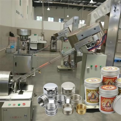 Religinių žvakių sriegiuotų dangtelių gamybos linija